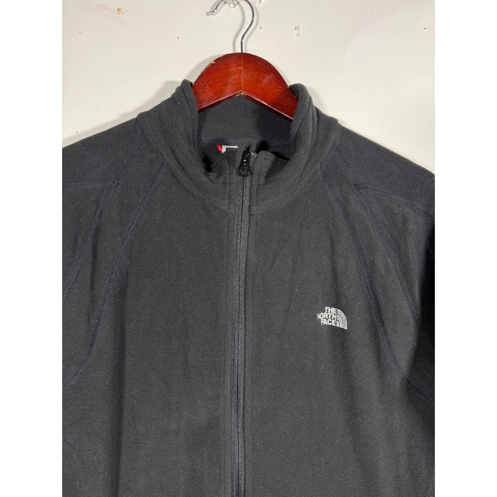 The North Face Womens XL Black TKA 100 Full Zip Fleece Jacket Mock Neck Logo